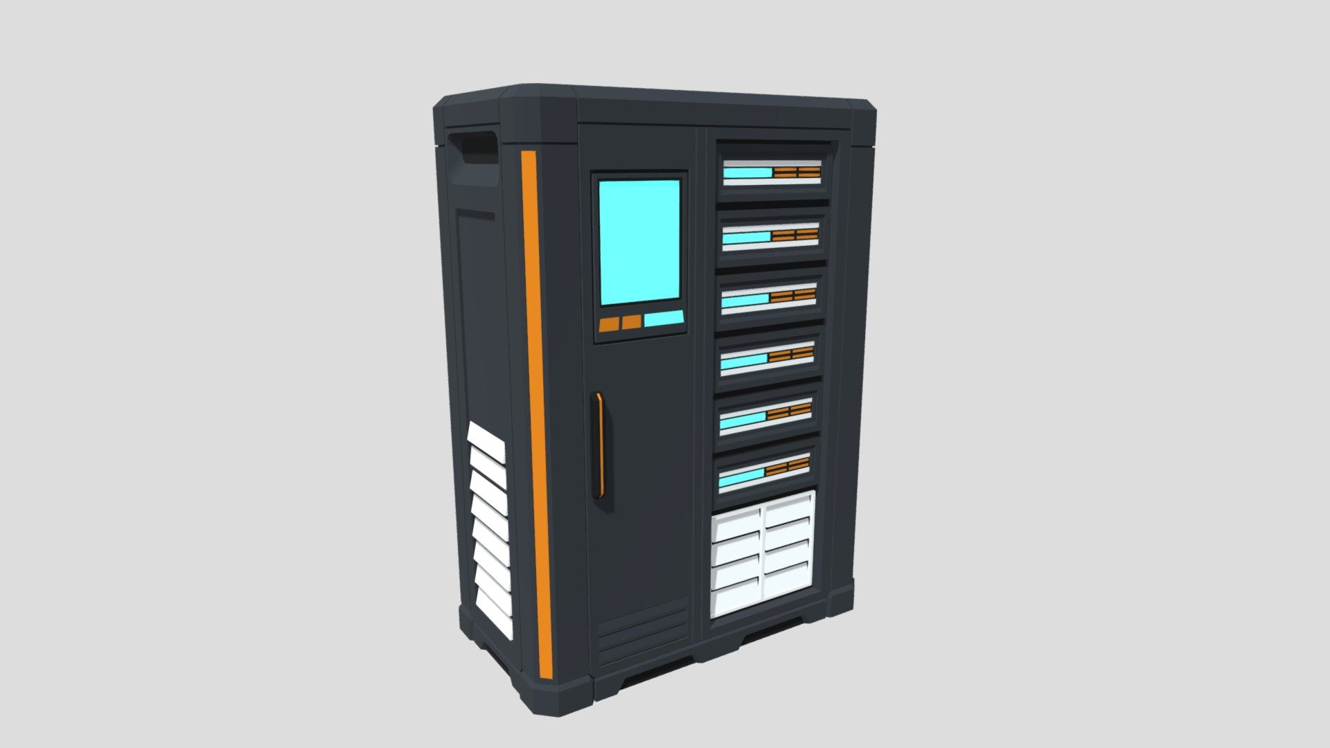 Low Poly Sci-Fi Data Server Rack - 3D model by Ozea Studio (@ozeastudio ...