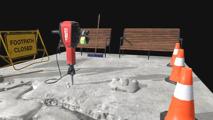 Construction Scene 3D Model