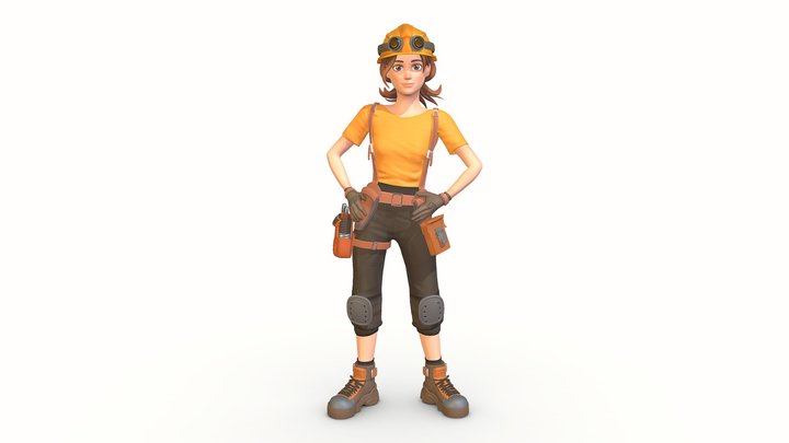 Construction Girl 3D Model