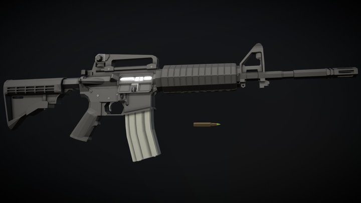 Low-Poly M4A1 [remade from scratch] – Modello 3D gratuito STL