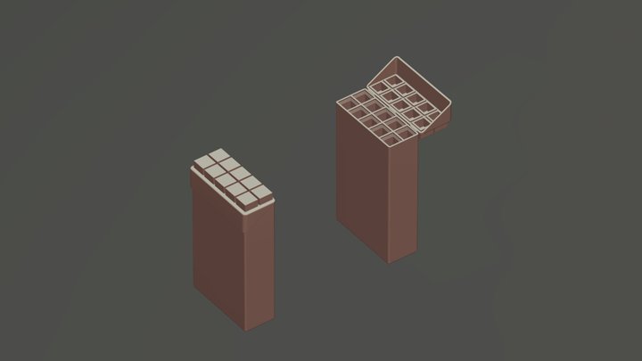 Cigarette Case, And Butts 3D Model