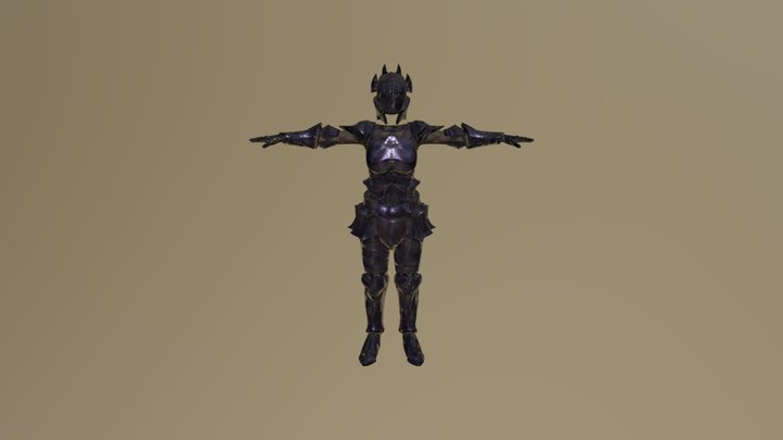 Female Obsidian Armor 3D Model