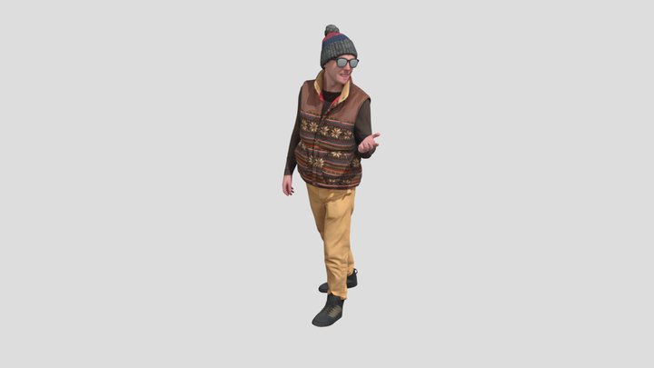 A Young Humble Man Walks Talking – Free 3D Model STL