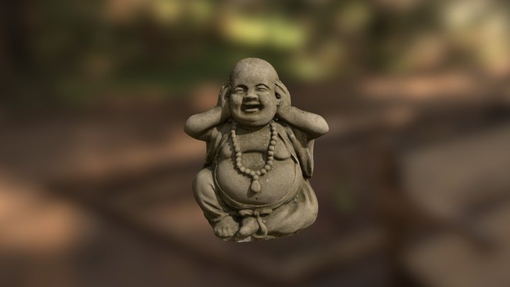 Small Stone Buddha Statue 3D Model