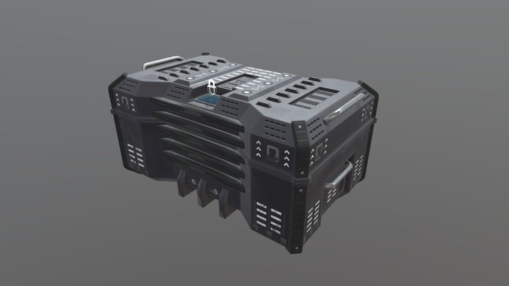 Sci-fi Storage Crate 3D Model