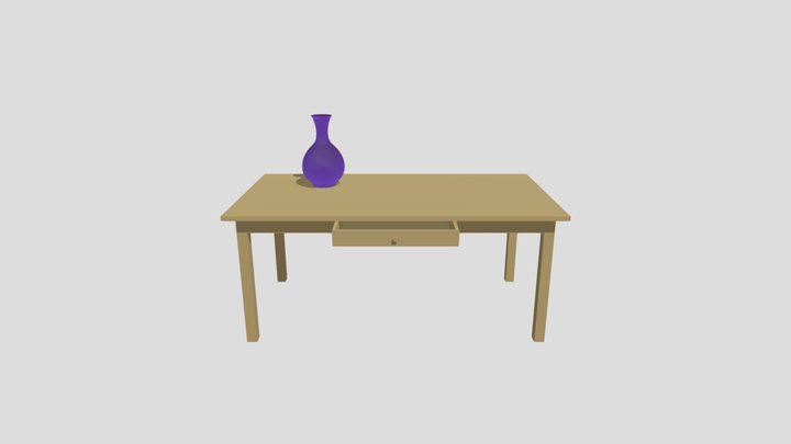 table and vase 3D Model