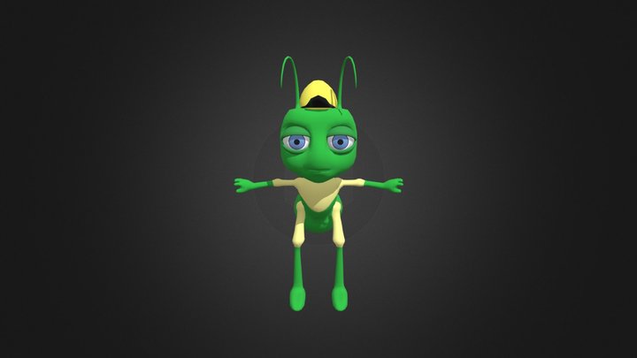FREE: Rigged Stylized Green Ant Character 3D Model