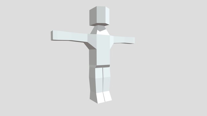 CC0 Block Man Auto Rigged Humanoid 3D Model