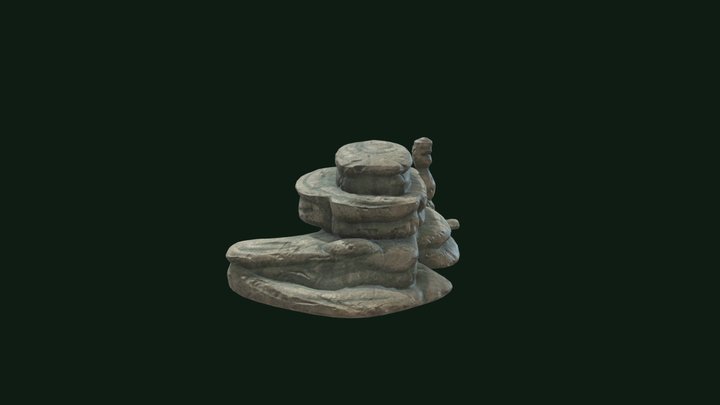 Rock Pile 2 textured model 3D Model