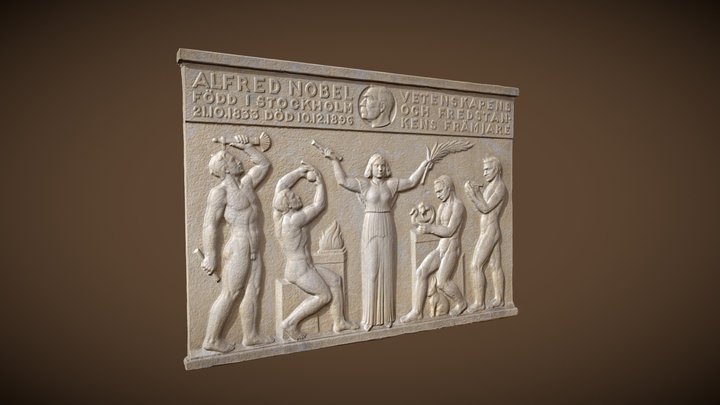 Nobel inscription at Stockholm's City hall 3D Model