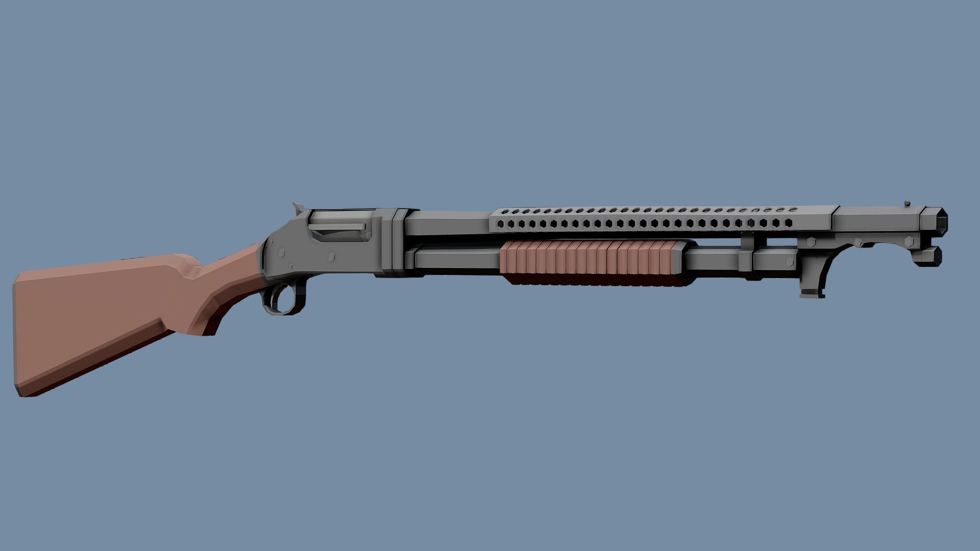 Low-Poly Winchester Model 1897 - Download Free 3D model by