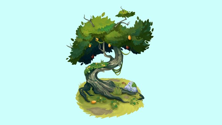 2.5D Tree 3D Model