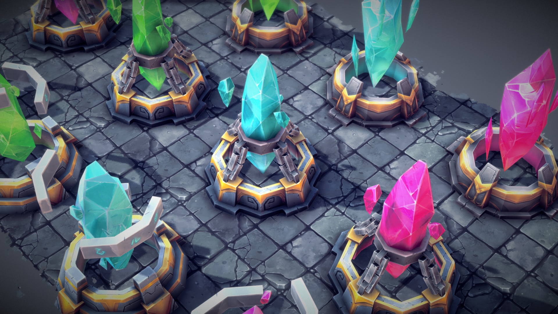 3D model Fantasy Nexus - This is a 3D model of the Fantasy Nexus. The 3D model is about a group of colorful chairs.