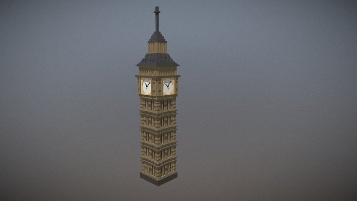 Big Ben Voxel 3D Model