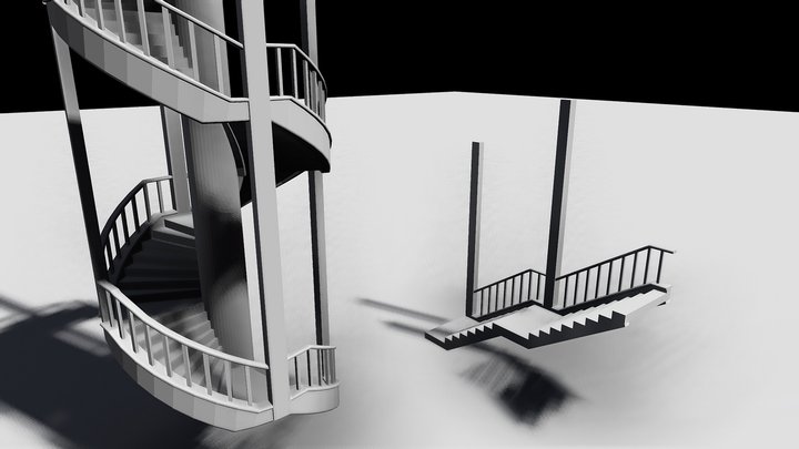 Single Stairs 3D Model