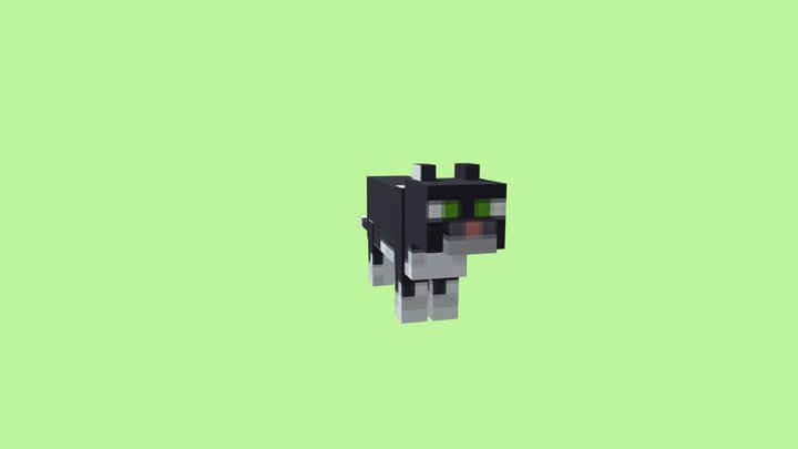 Minecraft tuxedo cat 3D Model