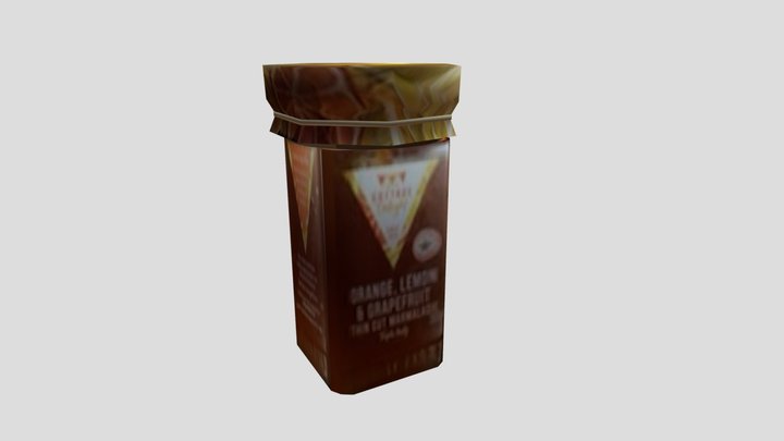 PS1/N64 style marmalade jar 3D Model