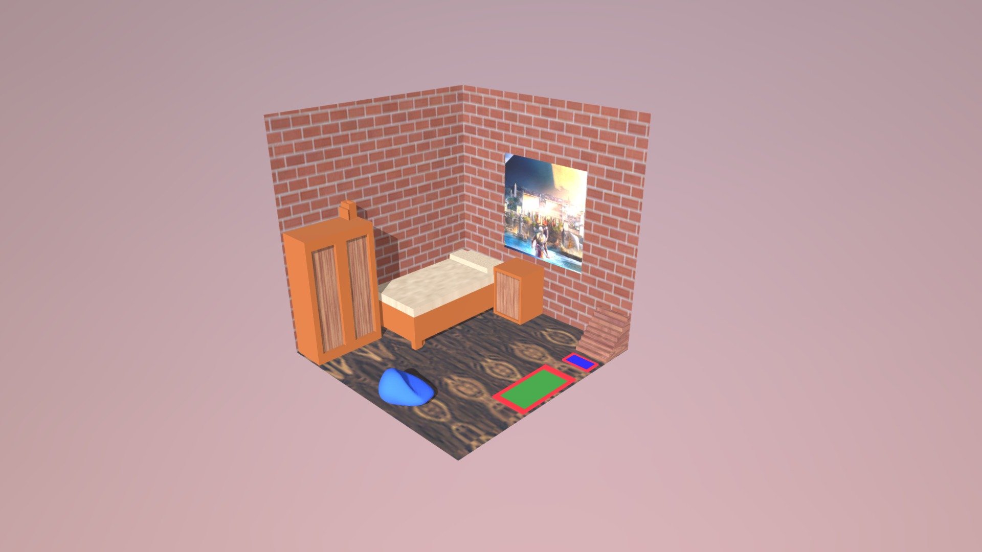 Isometric Bedroom - Download Free 3D model by abyssant [55662ae ...