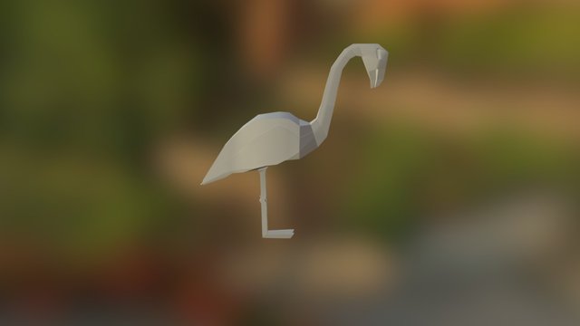 Low Poly - Flamingo 3D Model