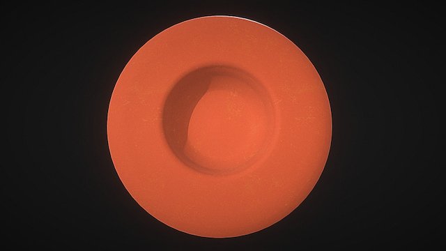 Tigela de engobe vermelho 3D Model
