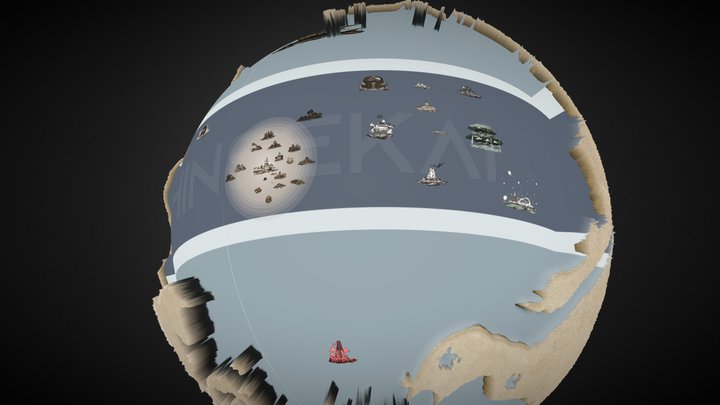 Grandline Globe 3D Map One Piece Redline 3D Model
