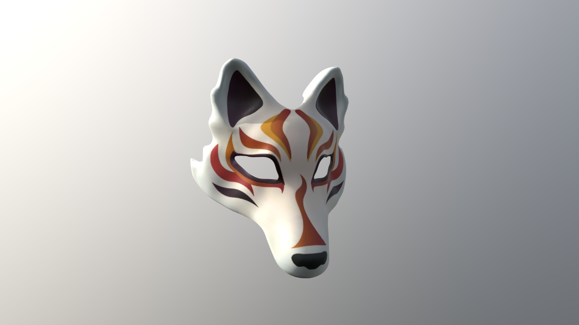 3D model Japanese Fox - This is a 3D model of the Japanese Fox. The 3D model is about a red and white fox head.