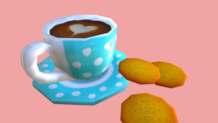 Latte and Biscuits 3D Model