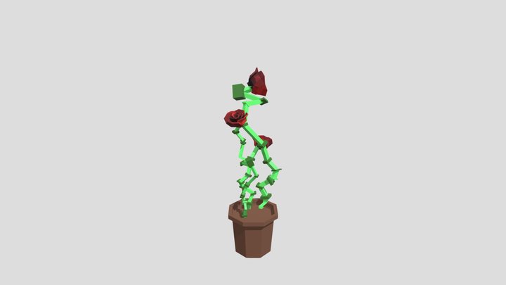 Potted Rose Plant Abstract – Modelo 3D gratuito STL