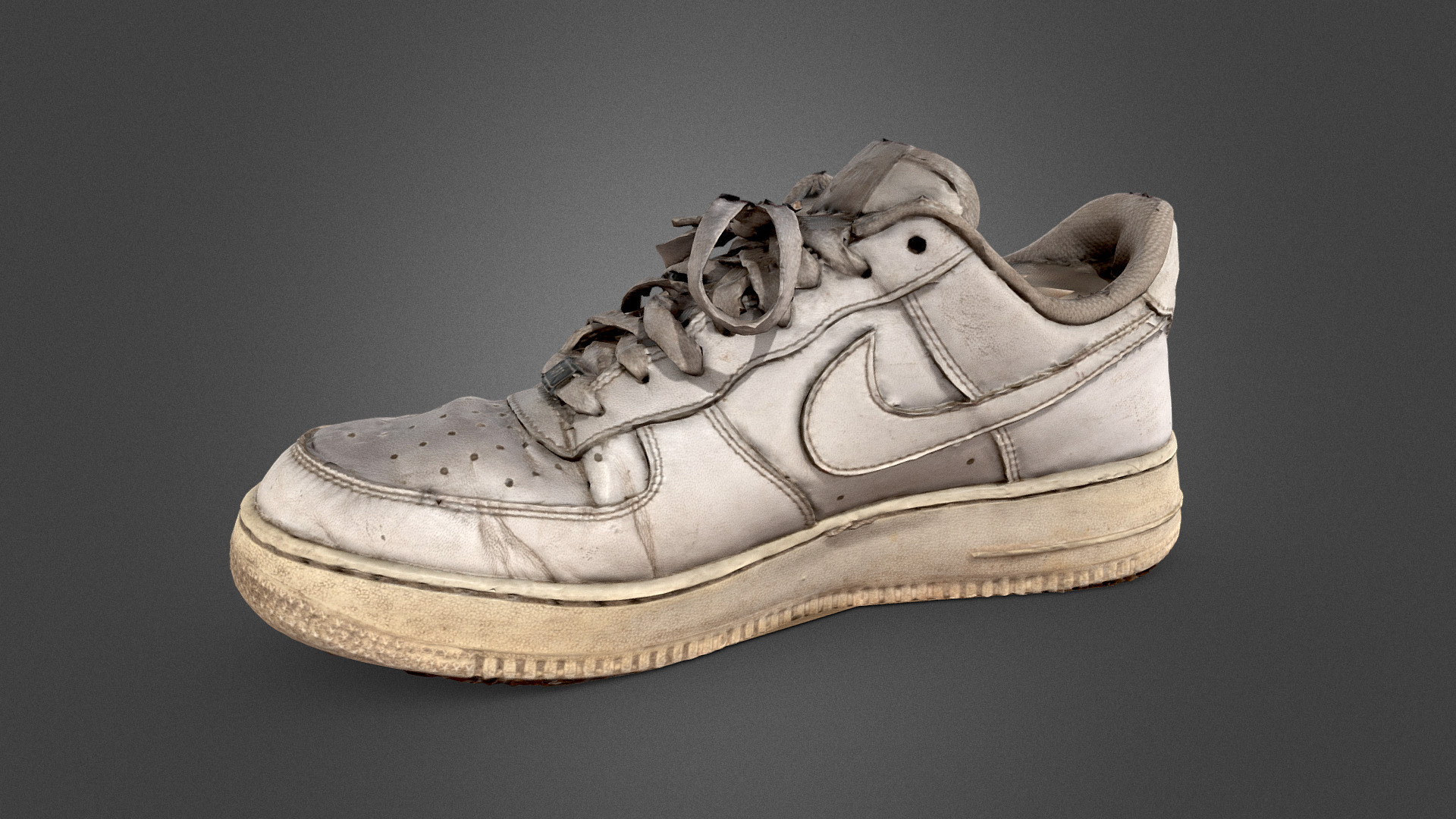 3D model Nike Air Force One White Quick scan - This is a 3D model of the Nike Air Force One White Quick scan. The 3D model is about a white and grey shoe.