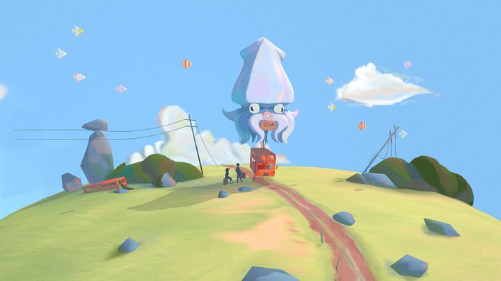 Fantasy town 3D Model