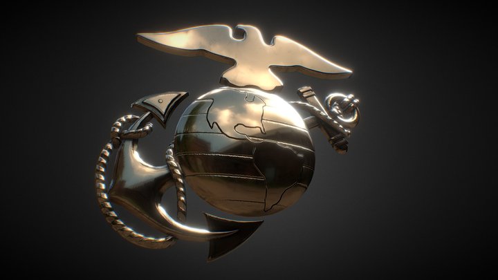 Eagle Globe Anchor 3D Model