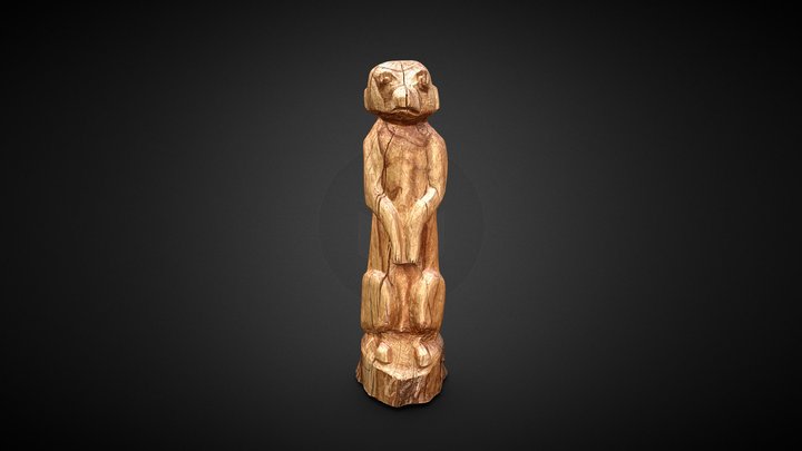 Meerkat Wood Statue 3D Scan