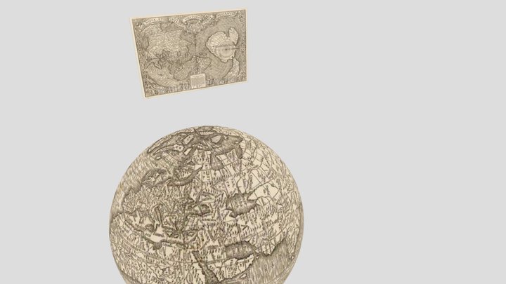 The first double cordiform world map 3D Model