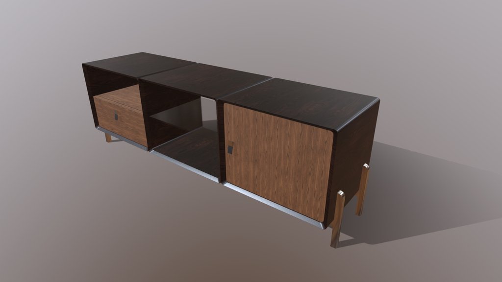 Free Modular TV Cabinet – Mid Century