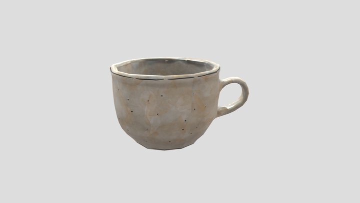 Teacup Watercolor 3D Model