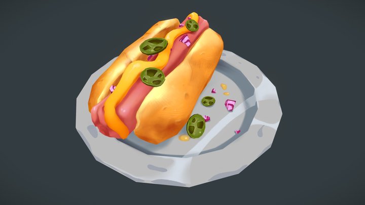 Stylized hotdog 3D Model