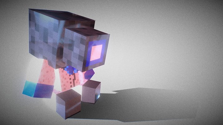 Avocado killer voxel plush 3D Model