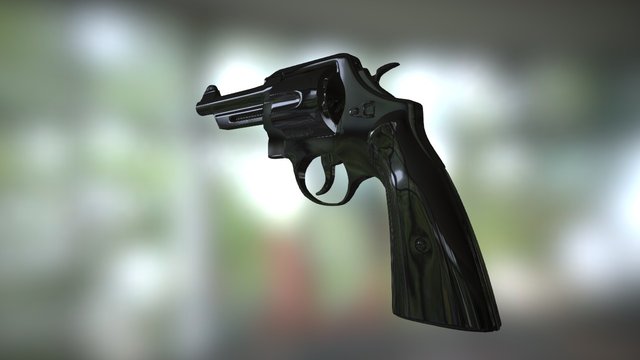 Revolver High Poly 3D Model