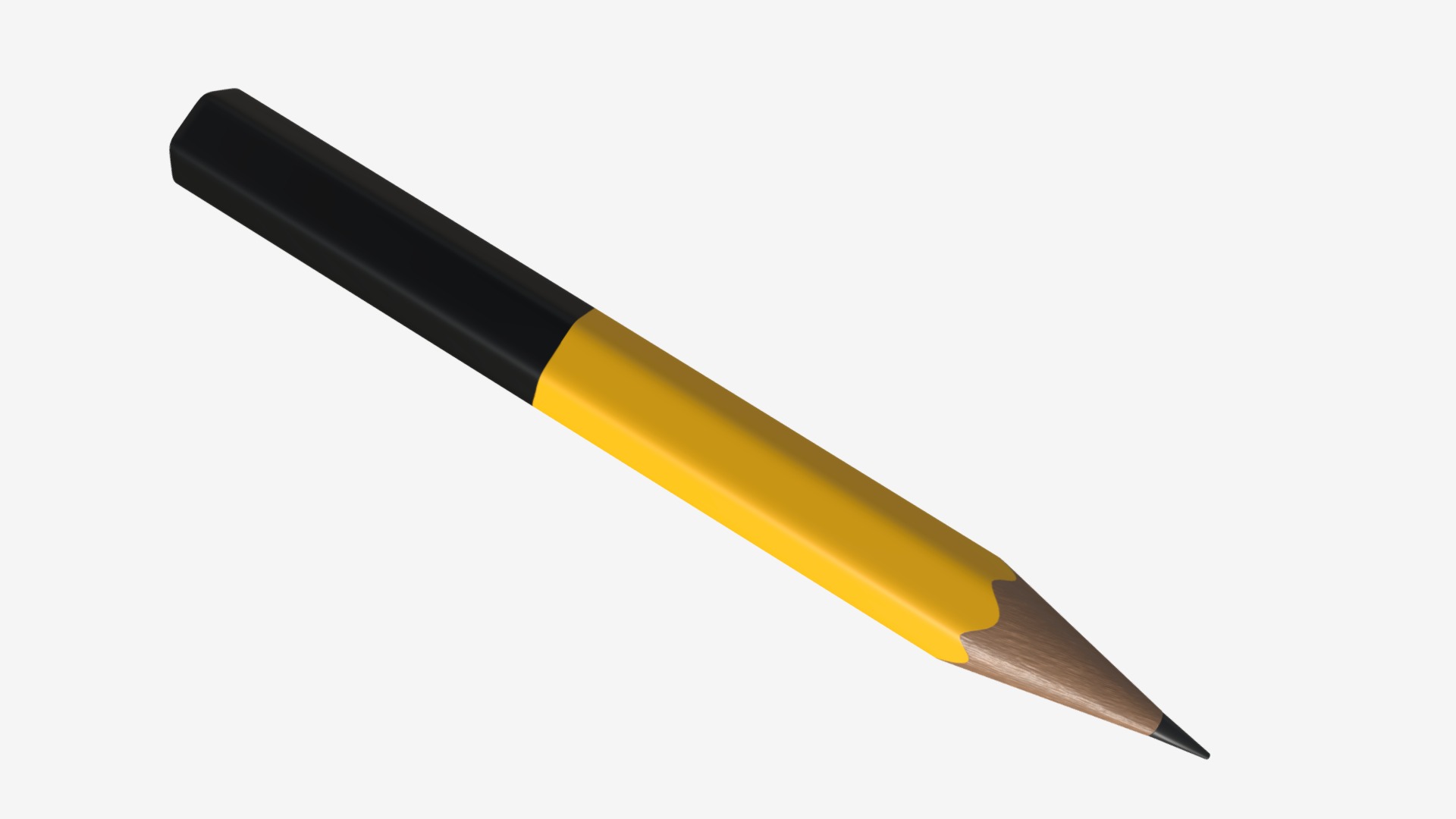 3D model small pencil - This is a 3D model of the small pencil. The 3D model is about a black and yellow pencil.