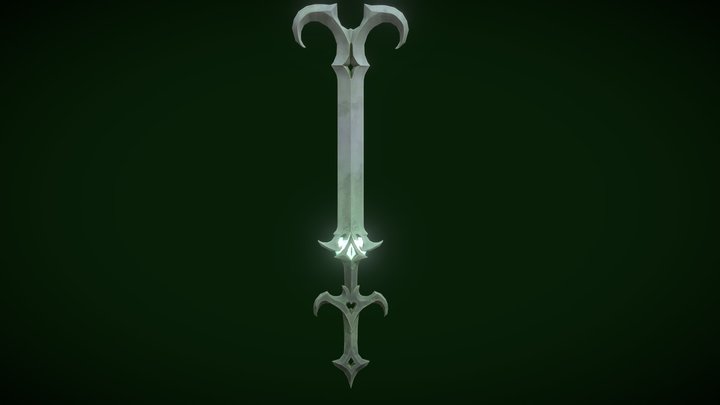 Stylized Necromancer's Sword 3D Model