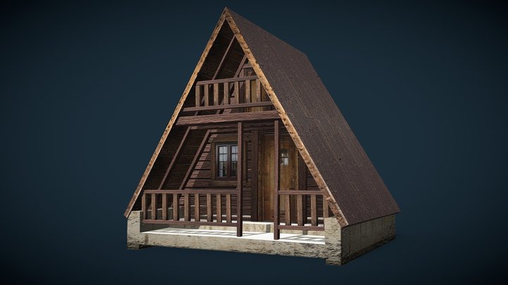 Forest cabin low poly 3D Model