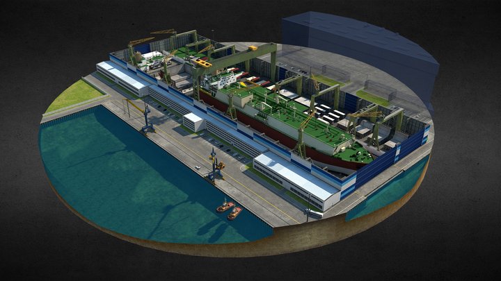 Kotlin Island. Dry Dock 3D Model
