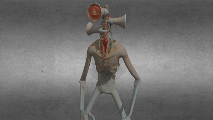 Nithorn Siren Head rigged with animation 3D Model
