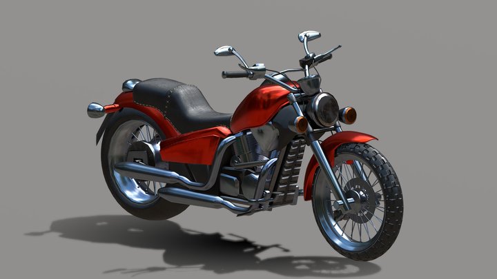 Low Poly Racing Bike 3D Model