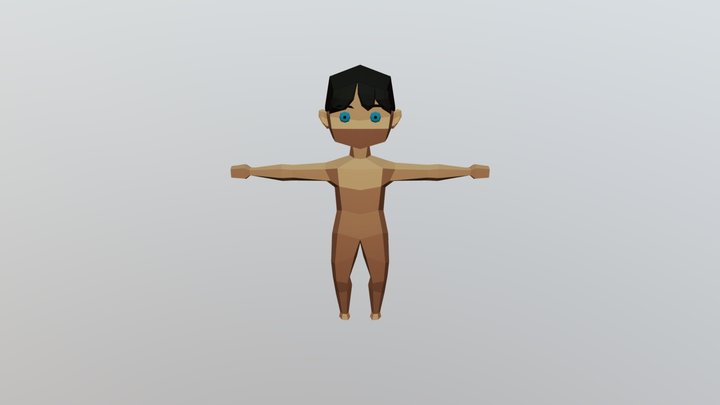 Low Poly Chibi Male 3D Model