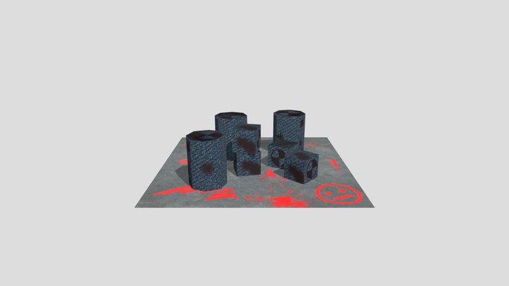 Modern Crates Barrels 3D Model