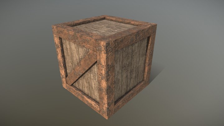 Dirty Wood Box 3D Model