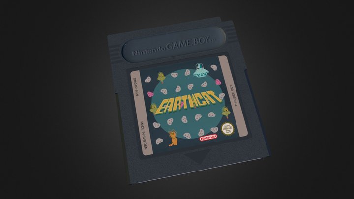 Game Boy Cartridge Earthcat Retro 3D Model