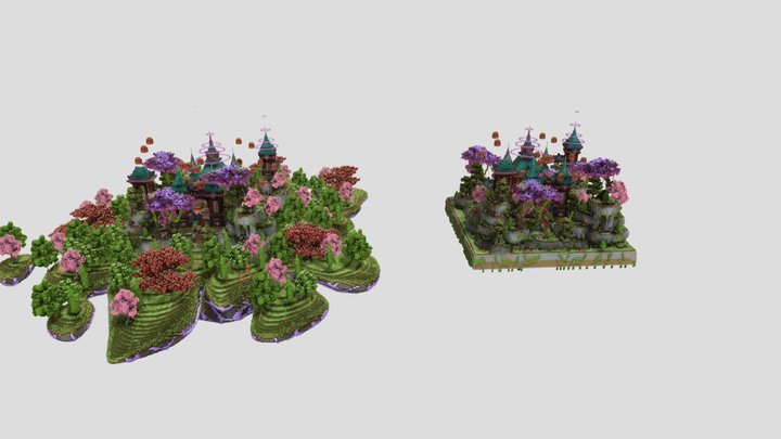 SURVIVAL SKYBLOCK Spawn  -  Cube, Island version 3D Model