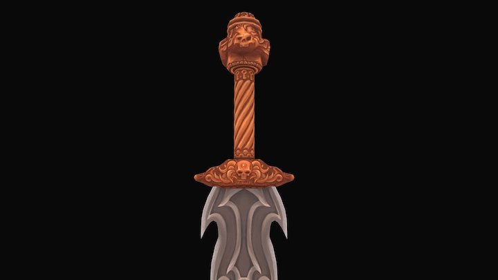 Handpainted Stylised Ceremonial Dagger Asset 3D Model